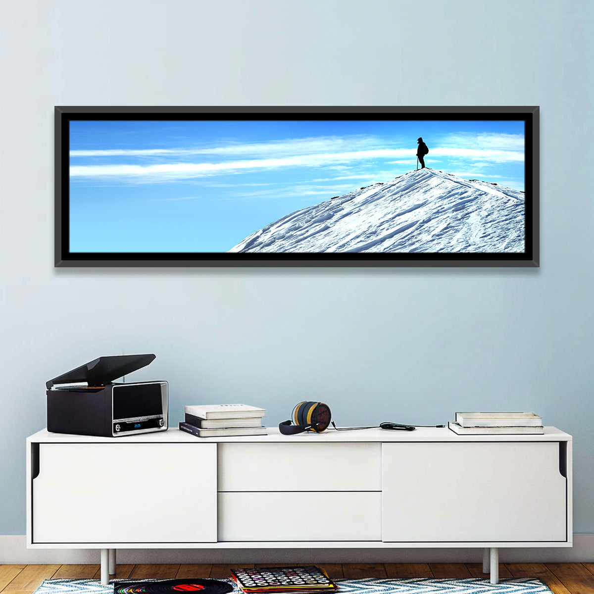 Mountaineer Summit Silhouette Wall Art