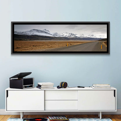 Icelandic Road to Snow-capped Mountains Wall Art