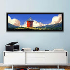 Red Tower in Meadow Wall Art
