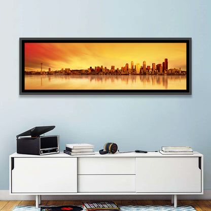 Seattle Skyline in Golden Hour Wall Art