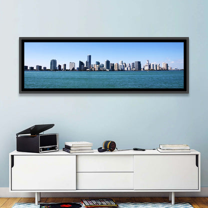 Miami Skyline Over Calm Blue Water Wall Art