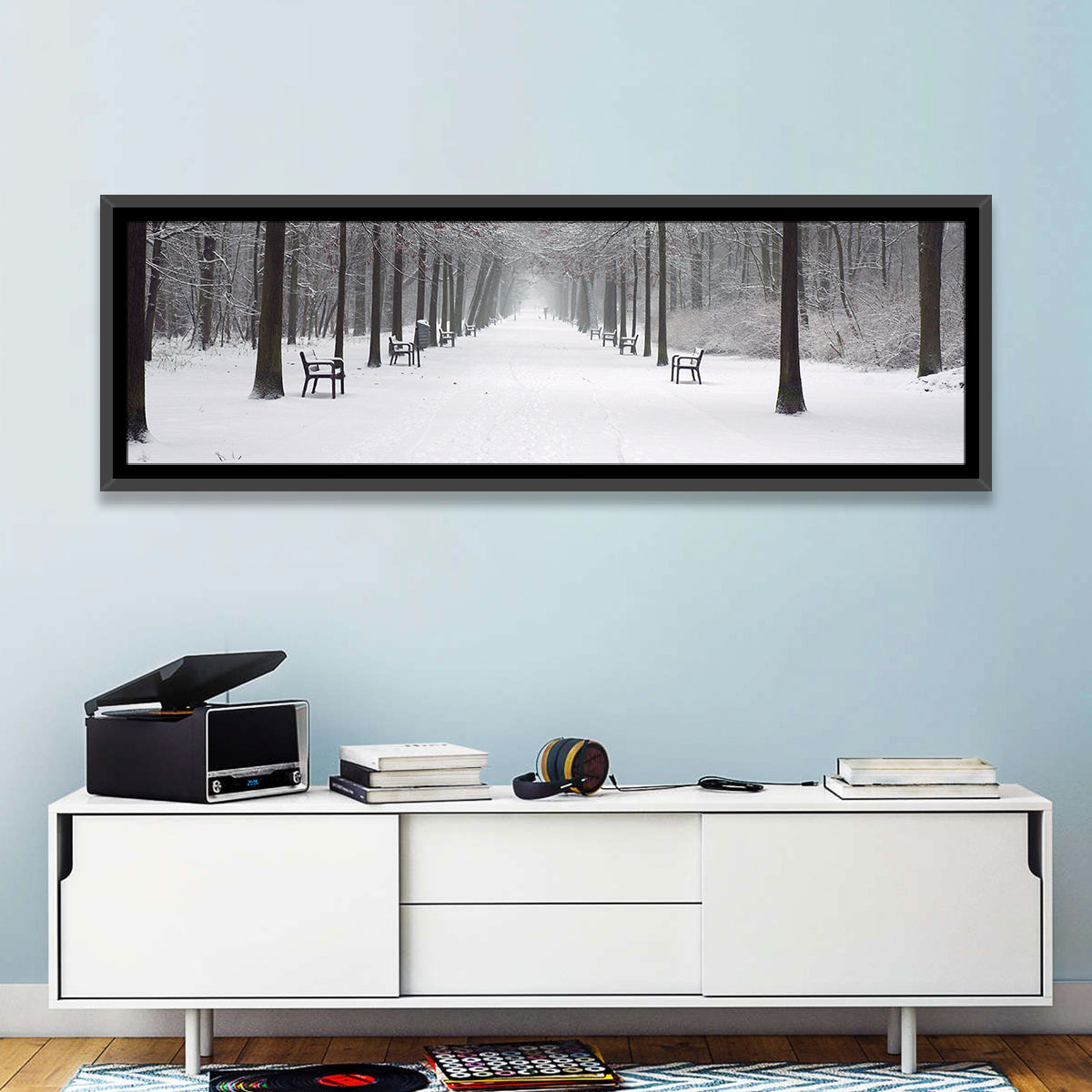 Snow Covered Park Lane Wall Art
