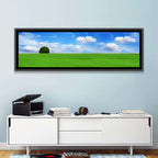 Solitary Tree Over Green Meadow Wall Art