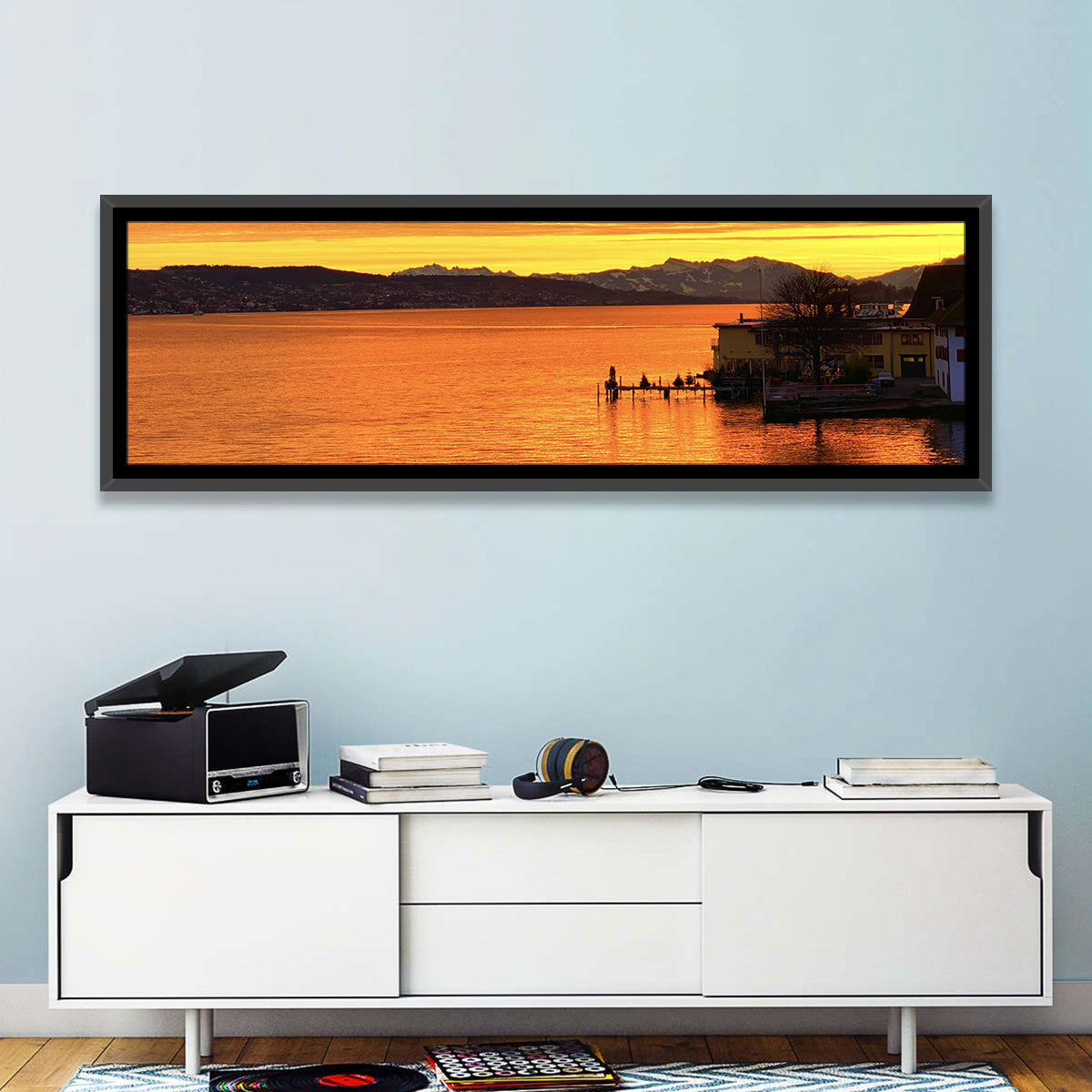 Lake Zurich Golden Sunset Wall Art