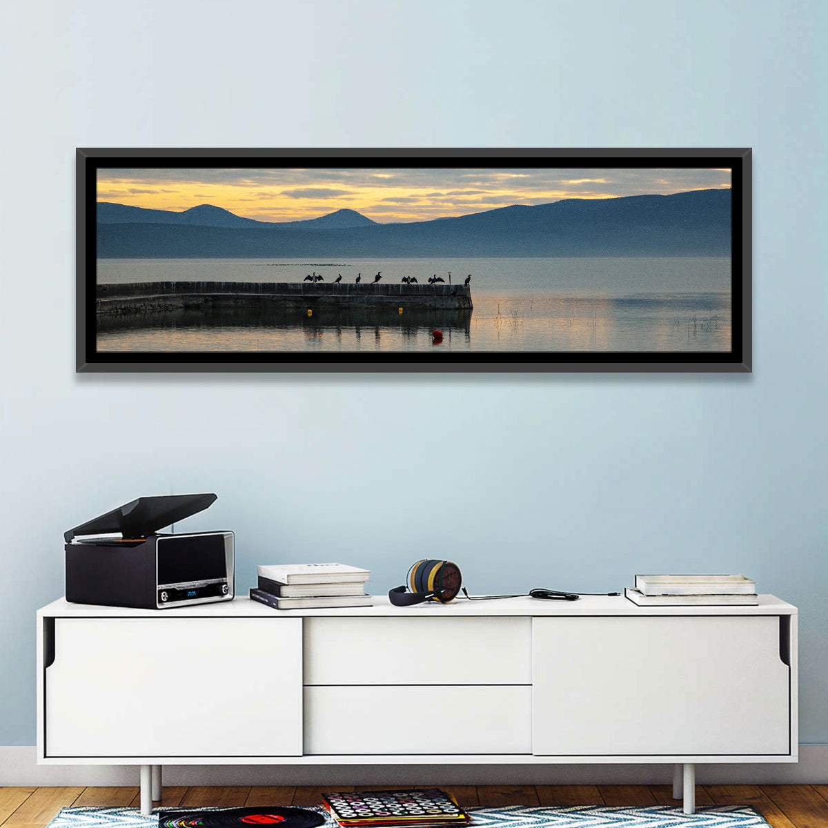 Lake Vrana Pier at Sunset Wall Art