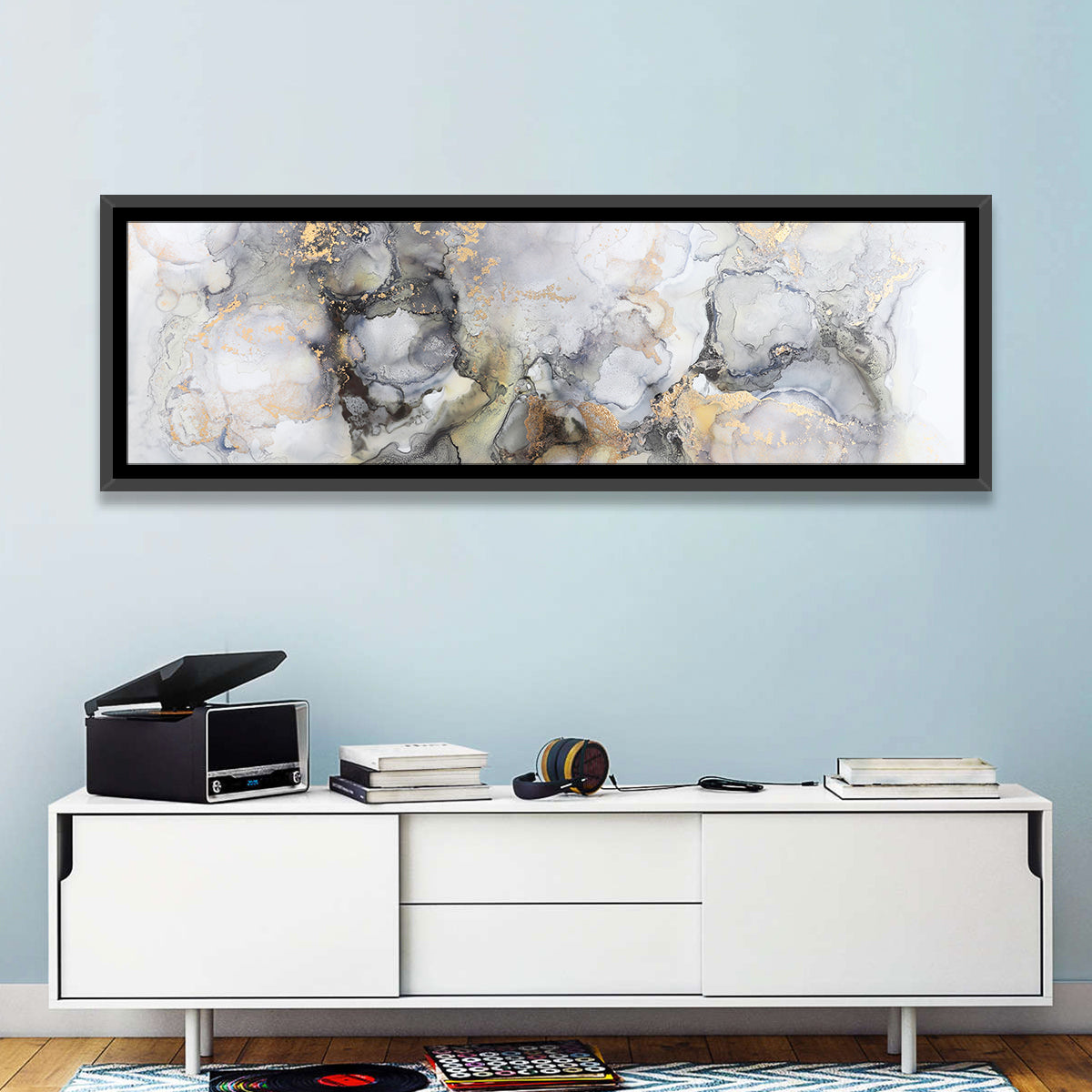 Gold Foil Marble Abstract Wall Art
