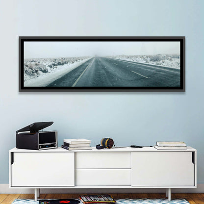 Foggy Winter Mountain Road Wall Art
