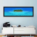 Turquoise Atoll Sandbar with Palm Trees Wall Art