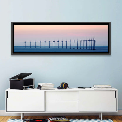 Coastal Wind Farm at Dusk Wall Art