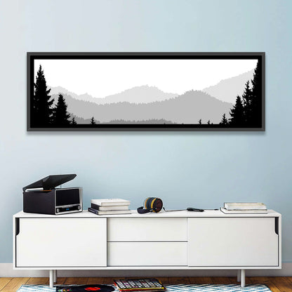 Foggy Mountain Silhouettes Wall Art
