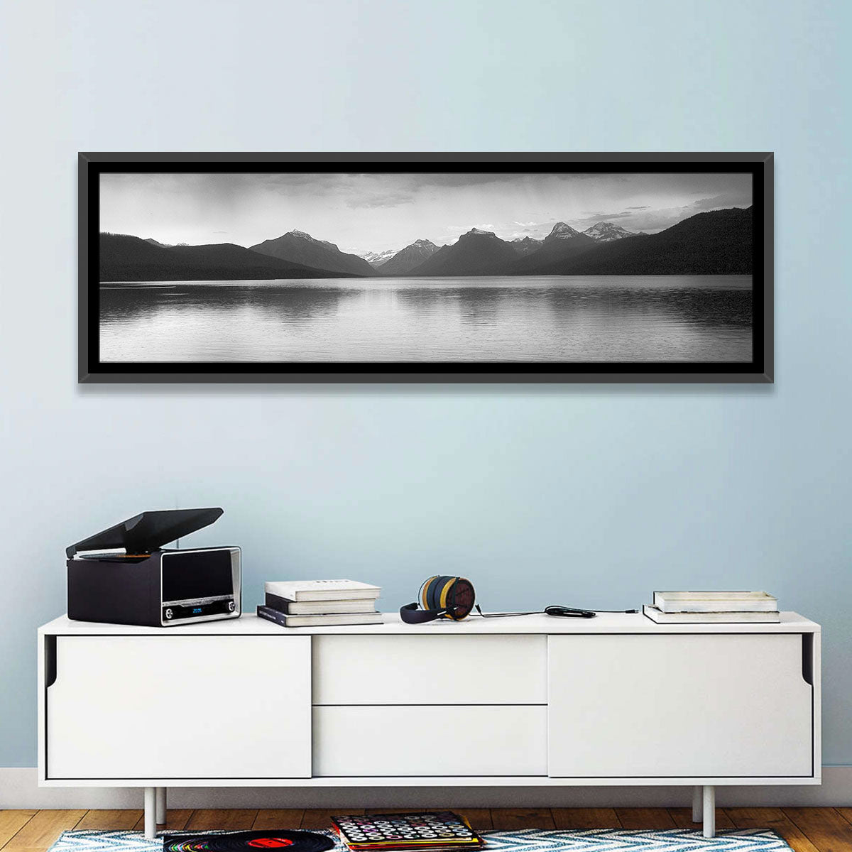 Lake Mcdonald Monochrome Reflection Wall Art