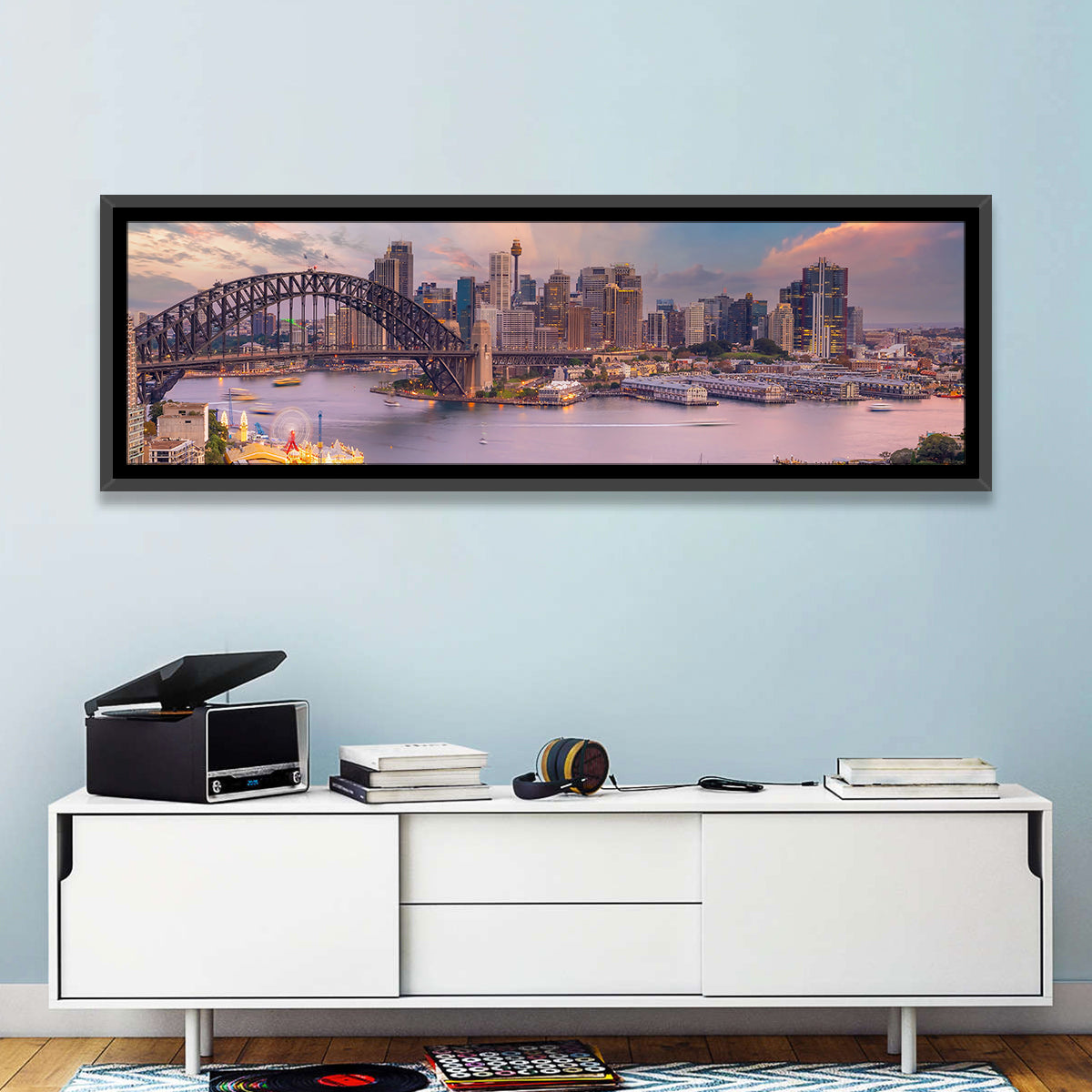 Sydney Harbour Bridge at Golden Twilight Wall Art