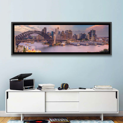 Sydney Harbour Bridge at Golden Twilight Wall Art