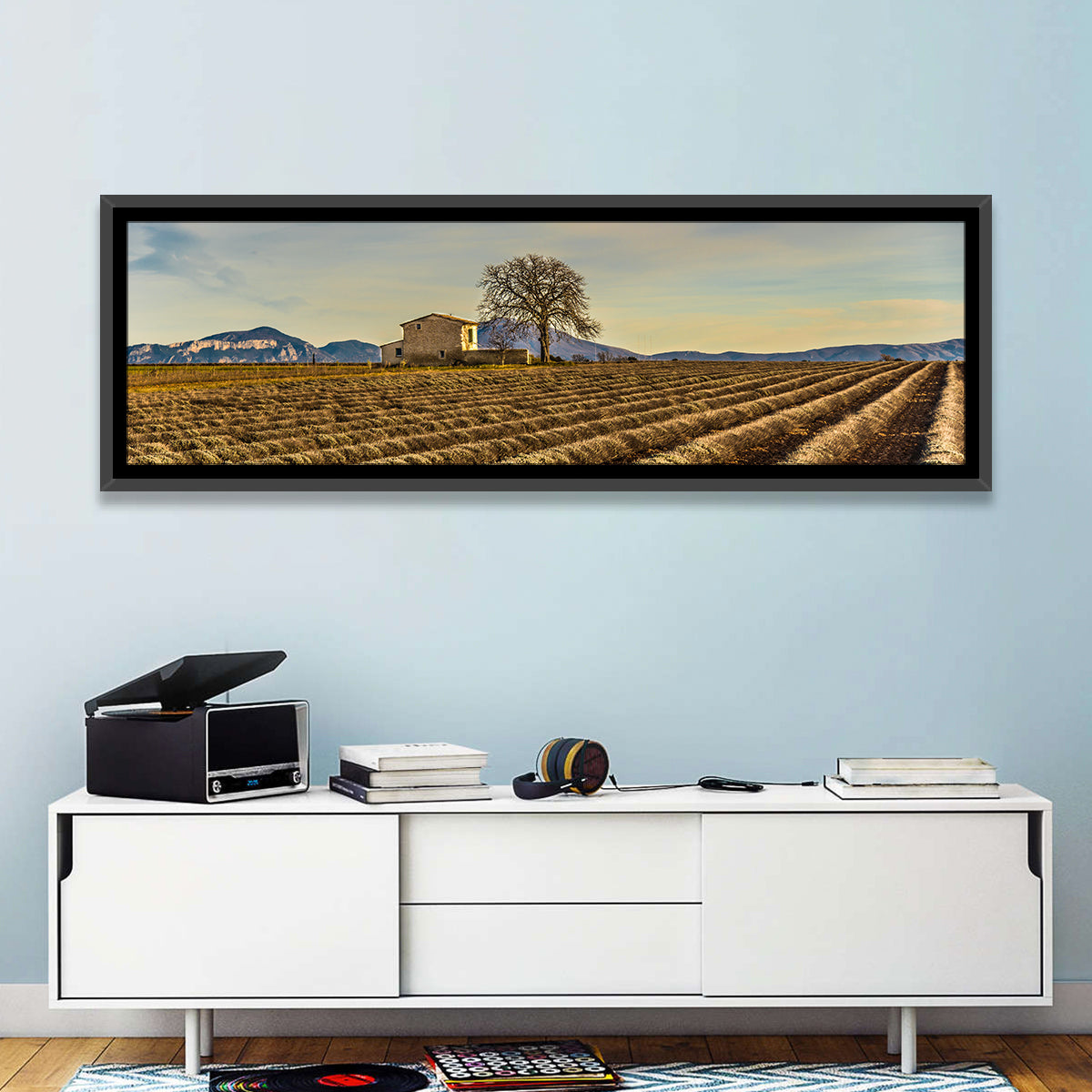 Rustic Provence Lavender Rows at Golden Hour Wall Art