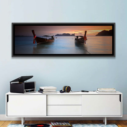 Phi Phi Longtail Boats at Golden Hour Wall Art