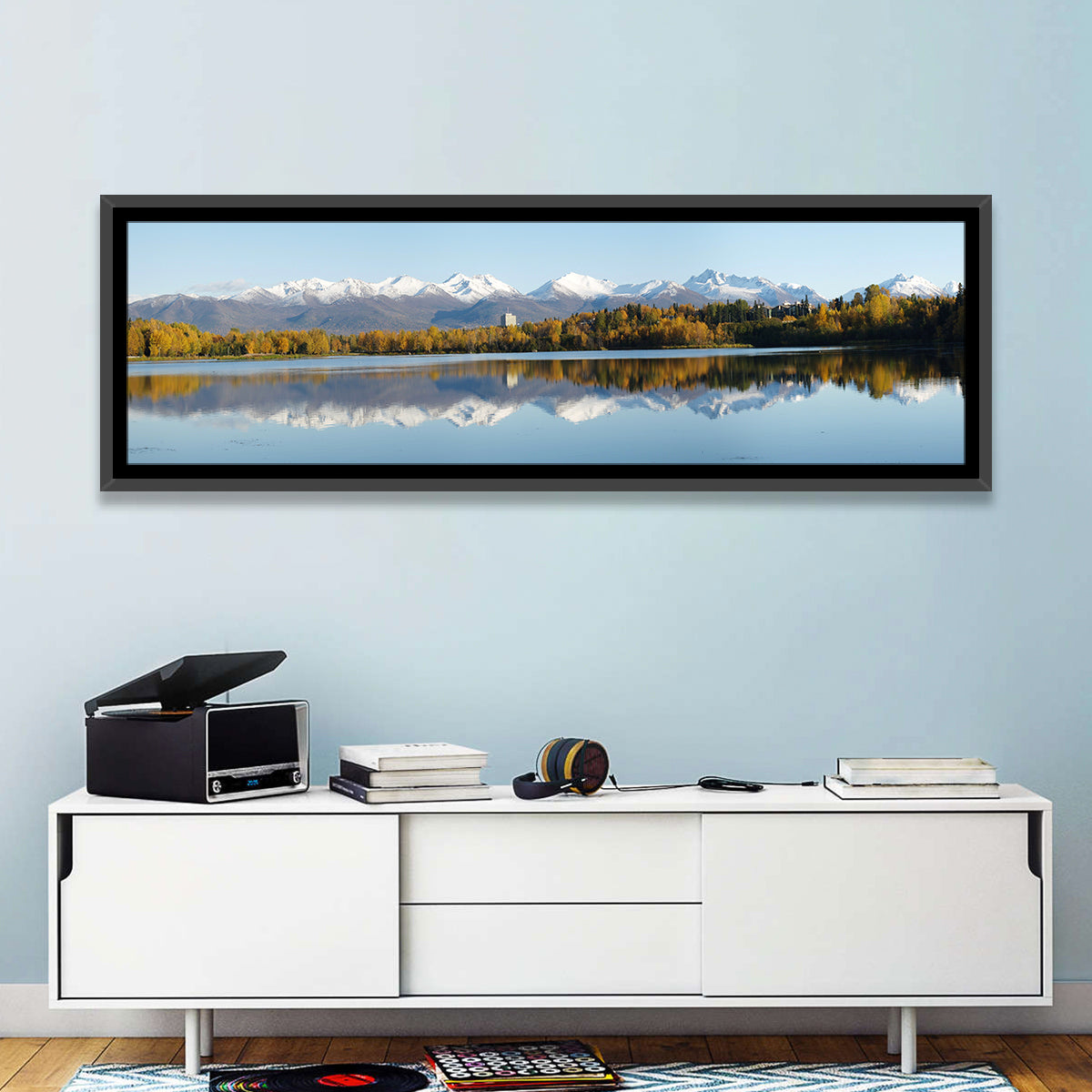Anchorage Autumn Reflection and Chugach Mountains Wall Art