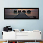 Overwater Bungalows at Sunset Wall Art