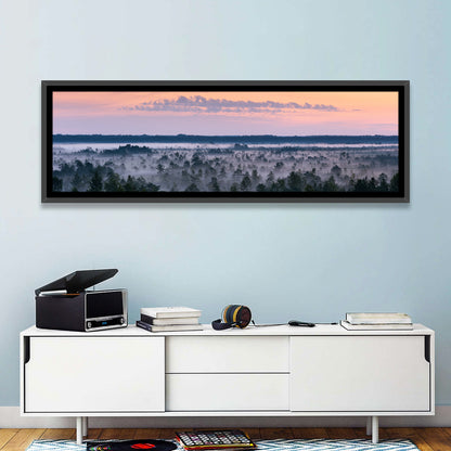 Estonian Misty Pine Landscape Wall Art