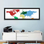Color Coded World Map Wall Art