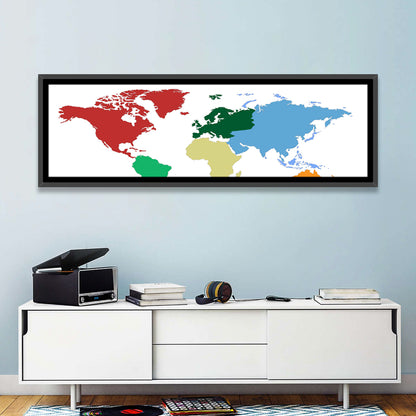 World Continents Map Wall Art