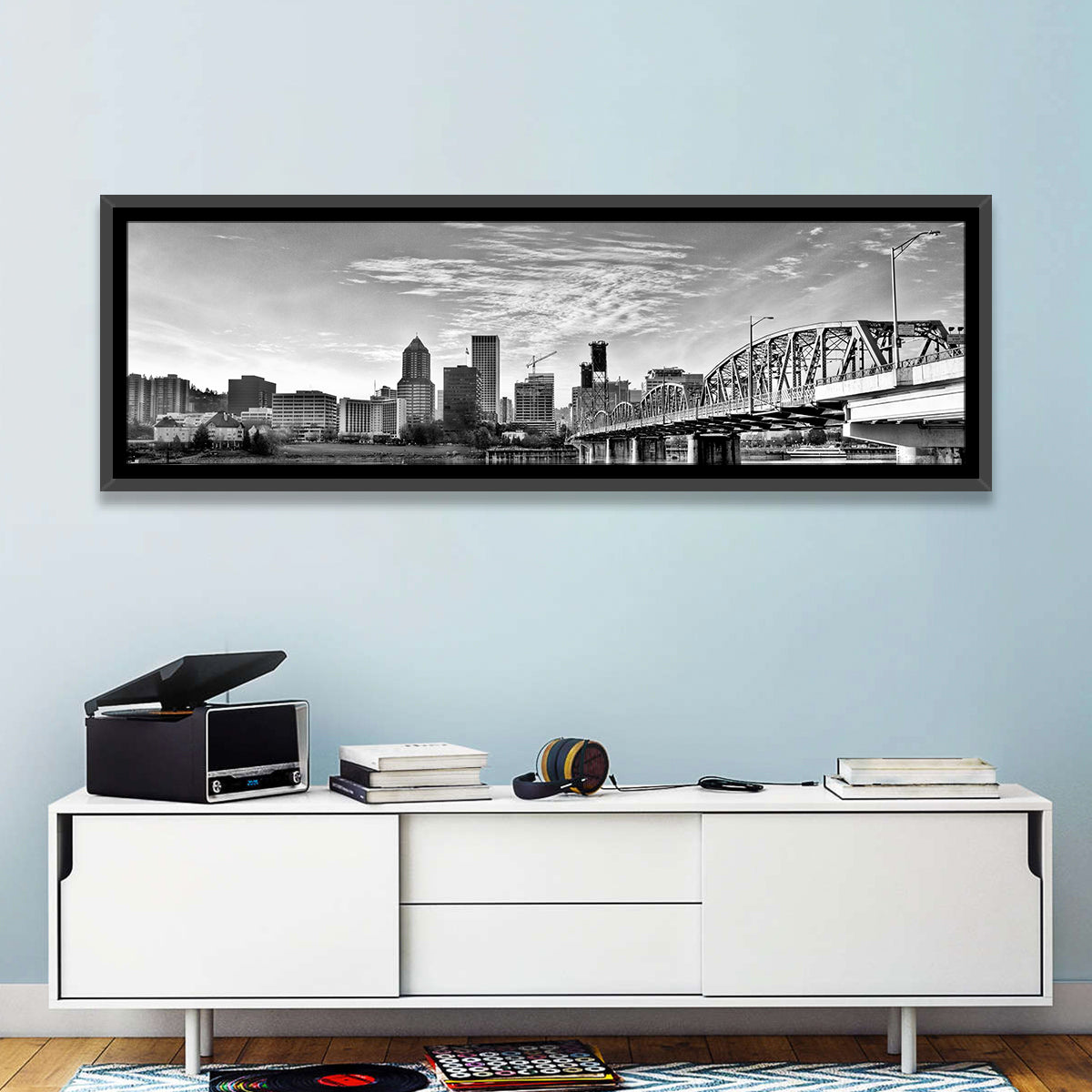 Portland Hawthorne Bridge Skyline Wall Art