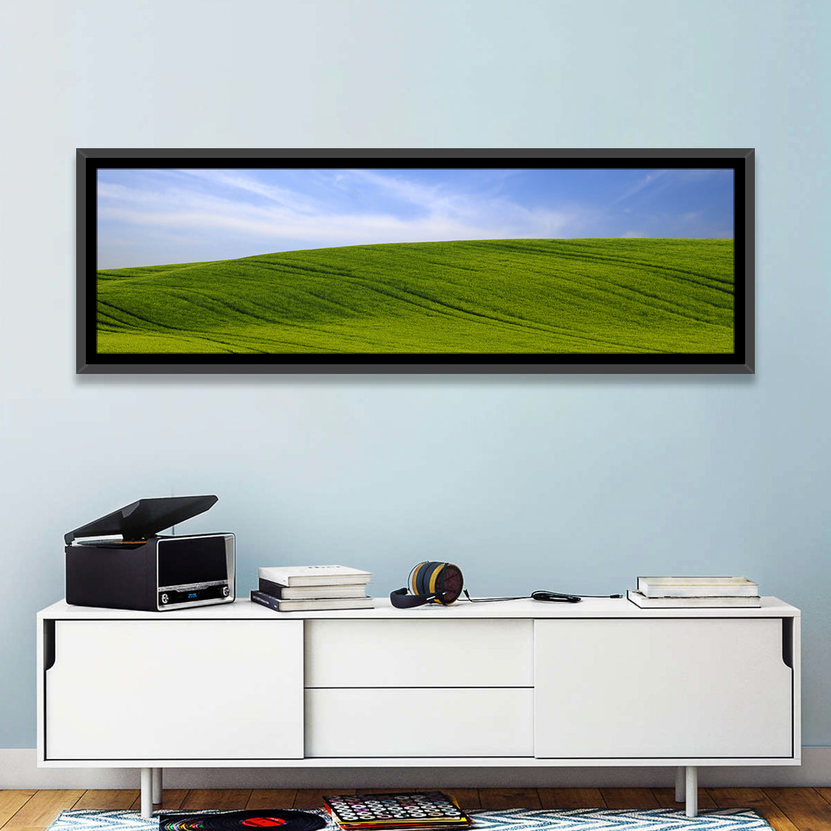 Rolling Green Hill with Blue Sky Wall Art