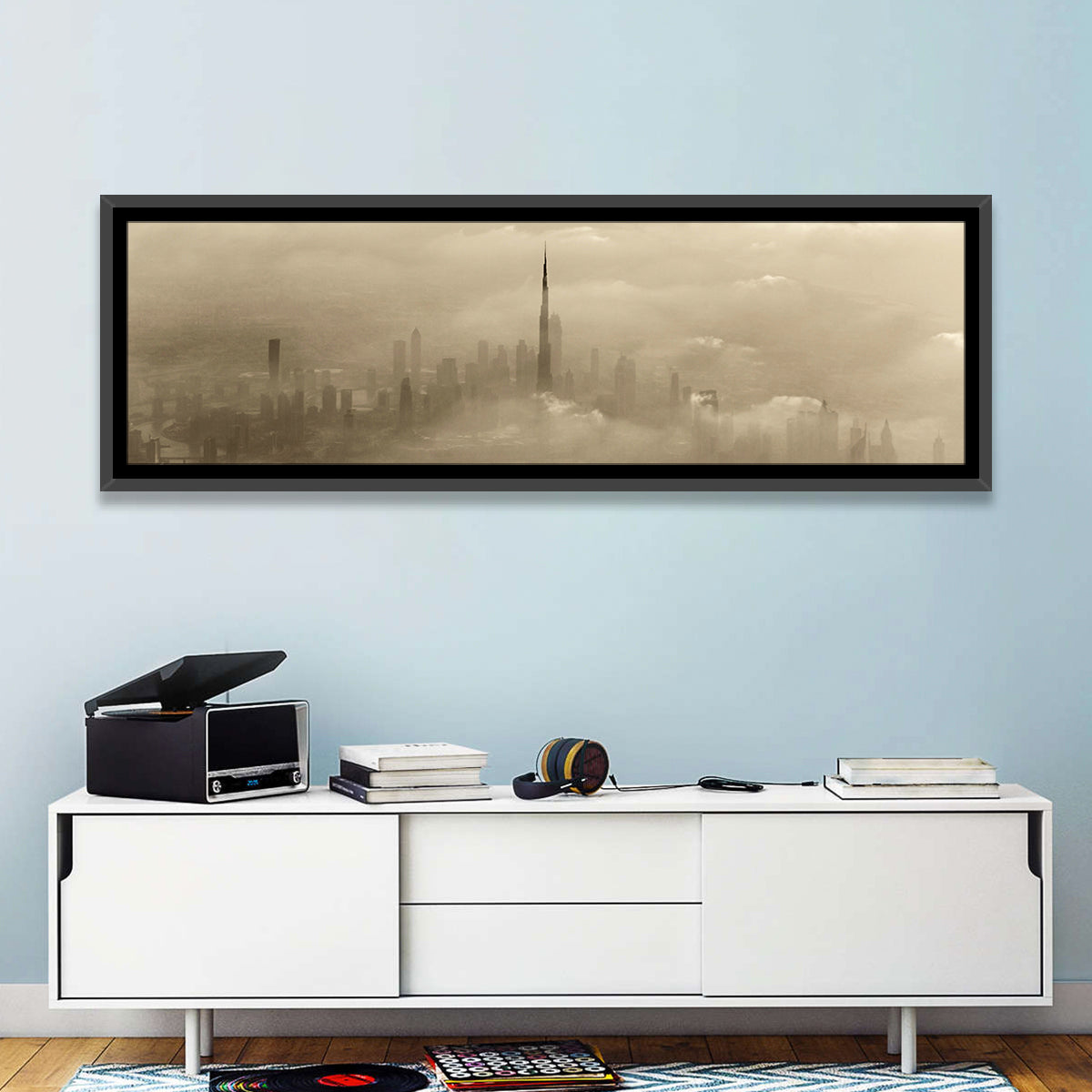 Dubai Haze Over Burj Khalifa Wall Art