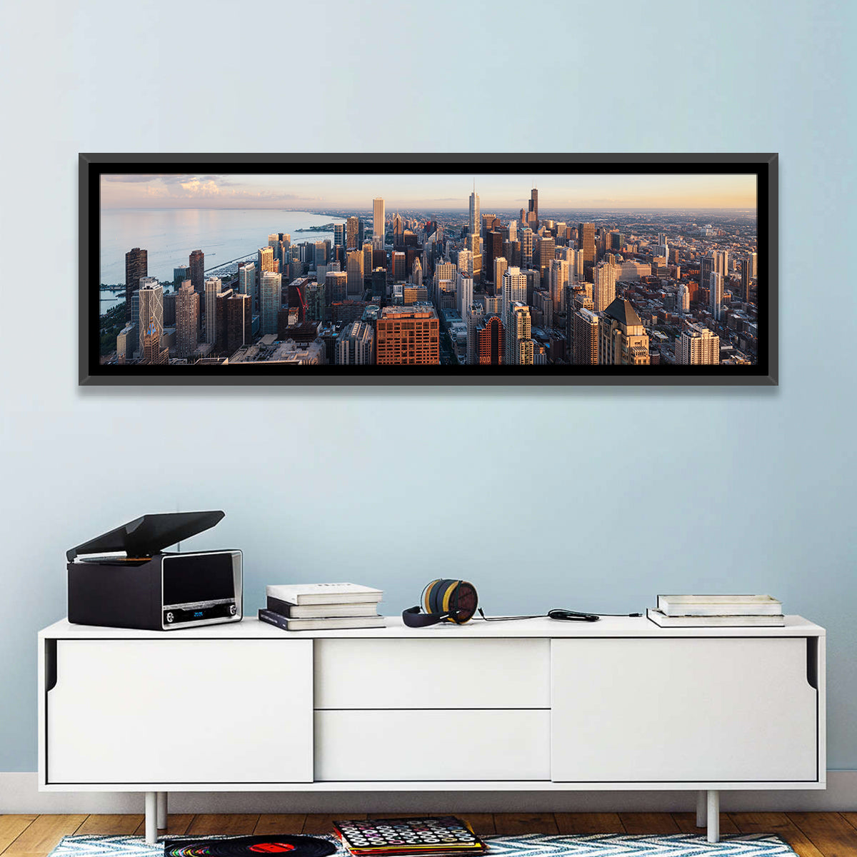 Chicago Skyline at Golden Hour Wall Art