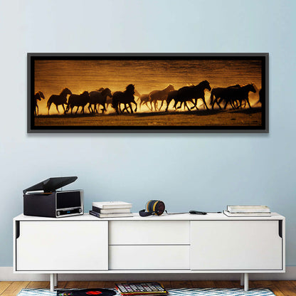 Running Wild Horses at Sunset Wall Art