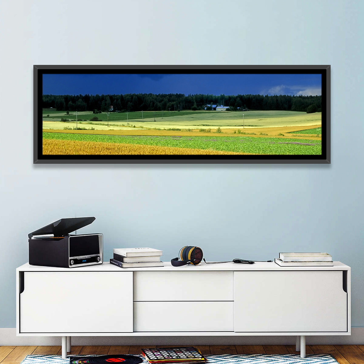 Cornfields Under Stormy Sky Wall Art