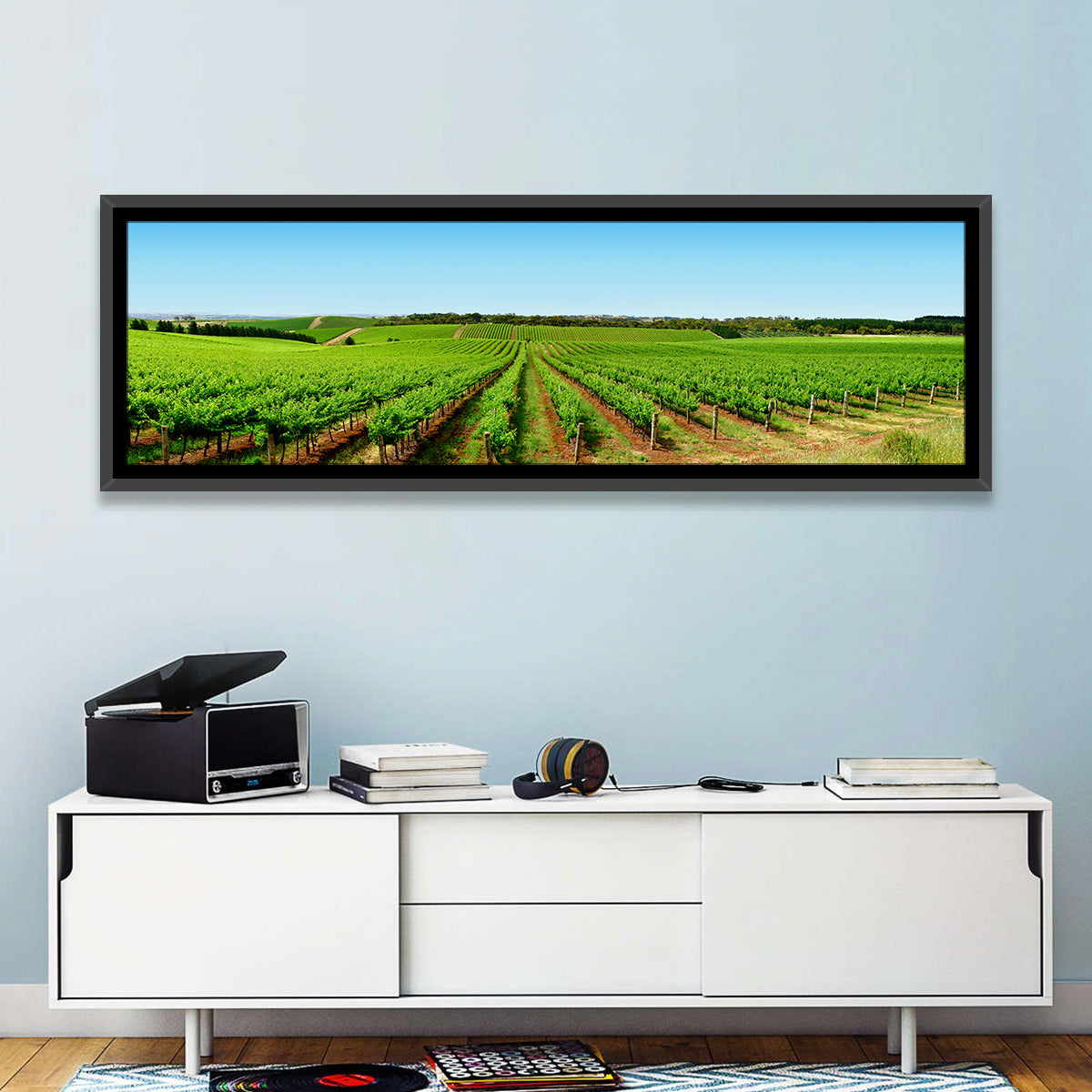 Sunlit Vineyard Rows Wall Art