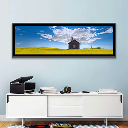 Red Barn in Golden Wheat Field Wall Art