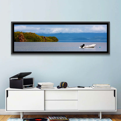 Kronotskое Lake with Boat Wall Art