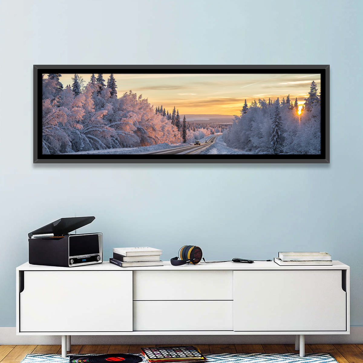 Winter Road at Sunset Wall Art