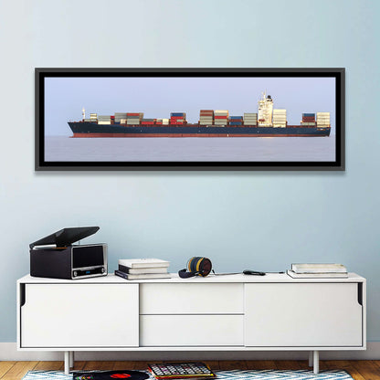 Container Ship on the Ocean Wall Art