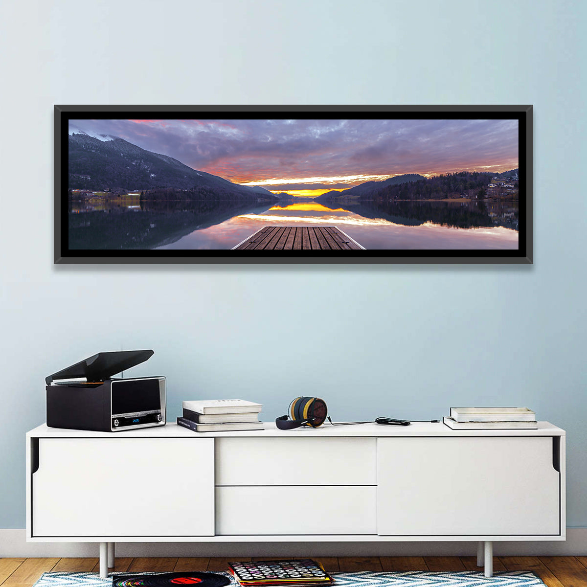 Fuschlsee Pier at Sunset Wall Art
