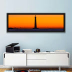 Minimalist Lighthouse Silhouette at Twilight Wall Art