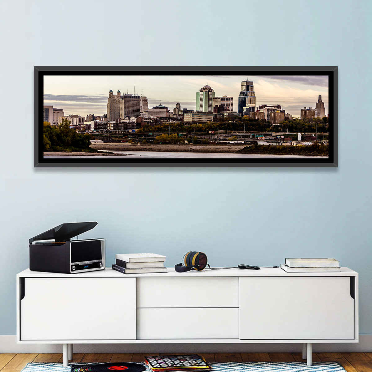 Kansas City Skyline at Dusk Wall Art