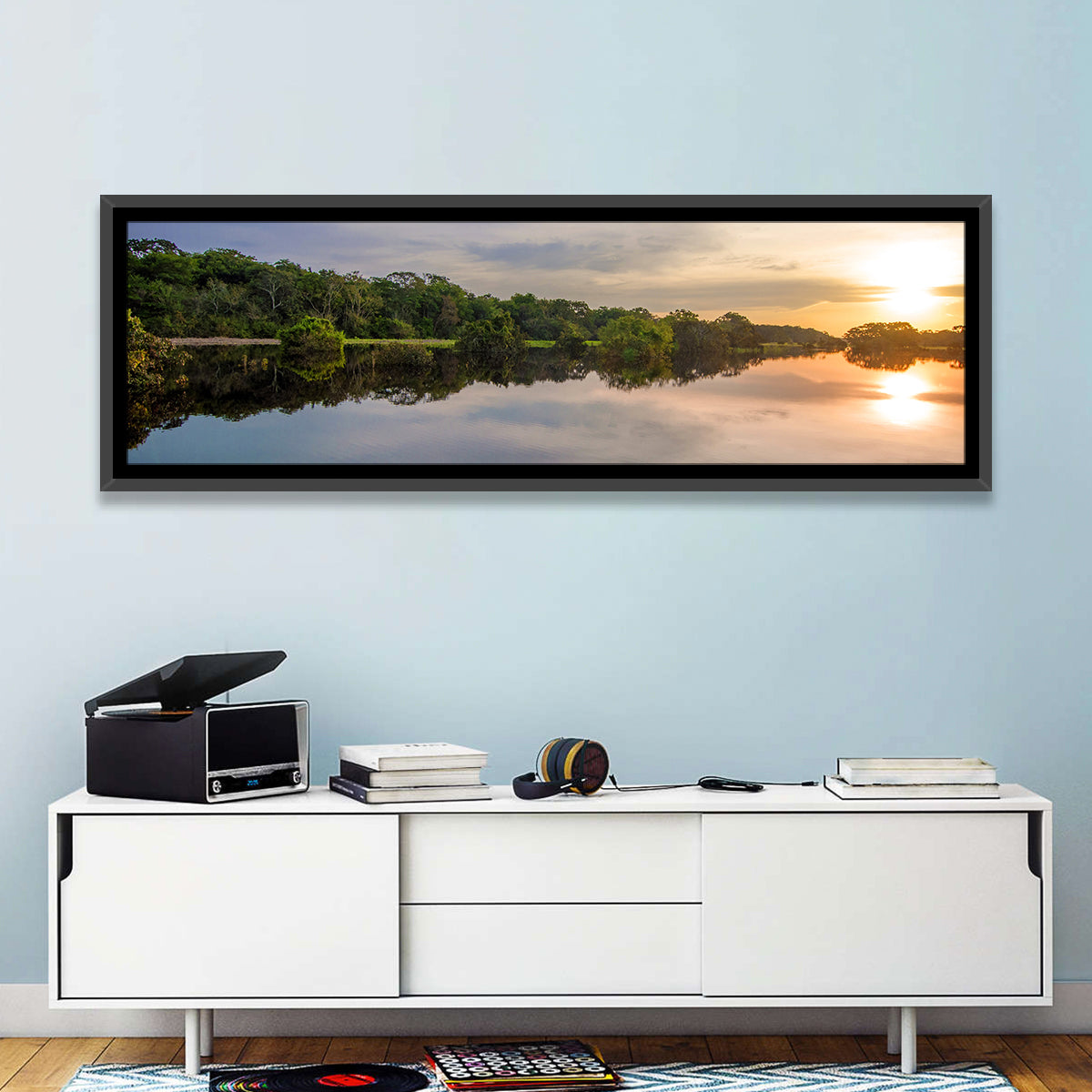 Amazon River Sunset Reflection Wall Art