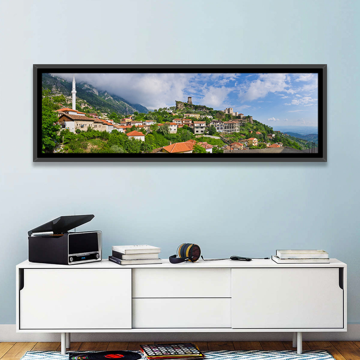 Krujë Castle Ruins, Albania Wall Art in a room, panoramic