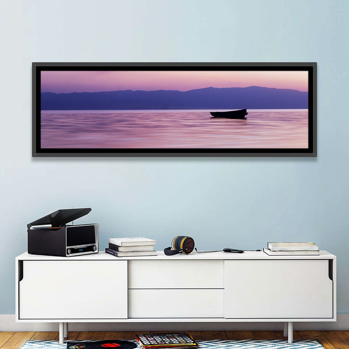 Lavender Lake Ohrid Sunset Wall Art
