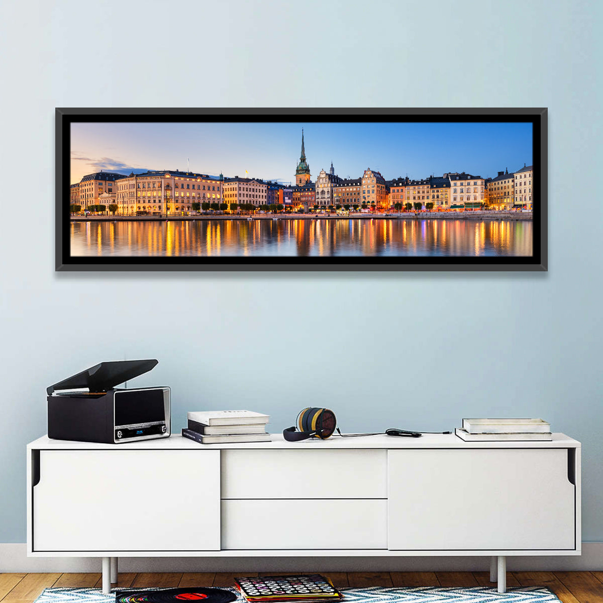Gamla Stan Night Reflections Wall Art