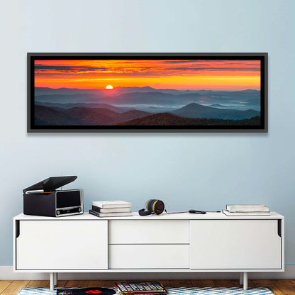 Blue Ridge Sunrise Over Misty Ridges Wall Art