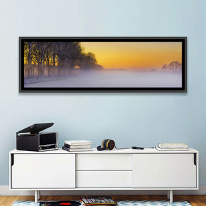 Foggy Winter Sunset Wall Art