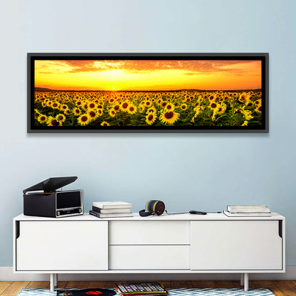 Sunflower Field Sunset Wall Art