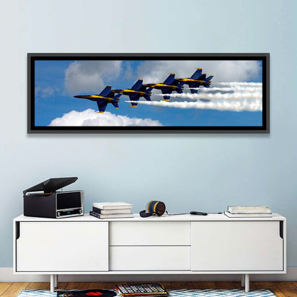 Blue and Gold Fighter Jets Wall Art