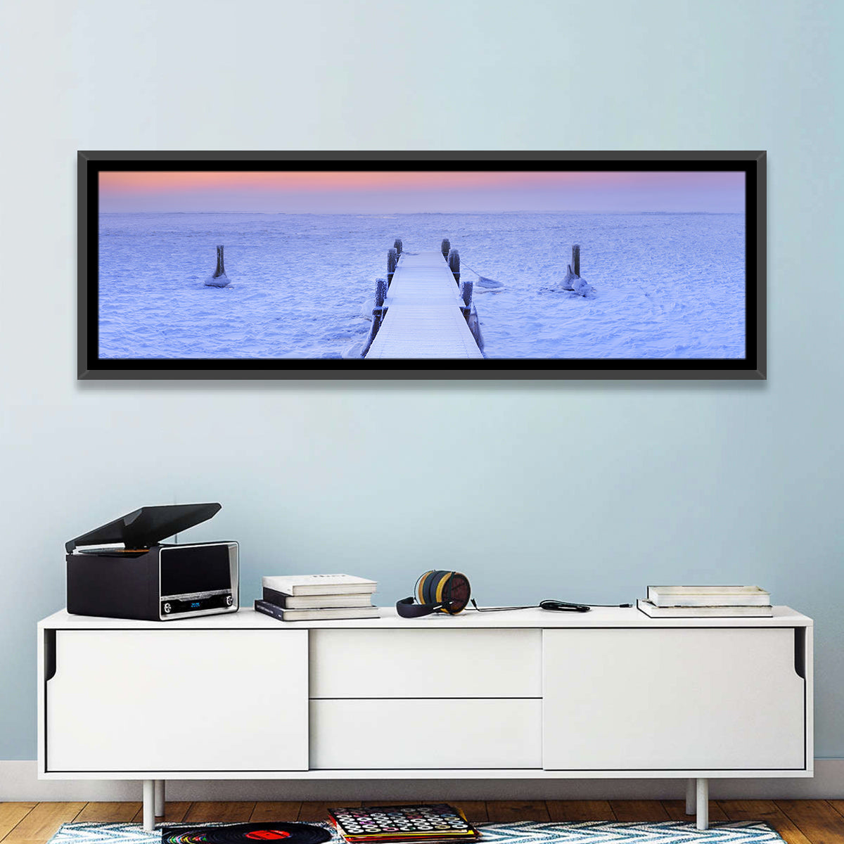 Frosted Jetty at Sunrise Wall Art