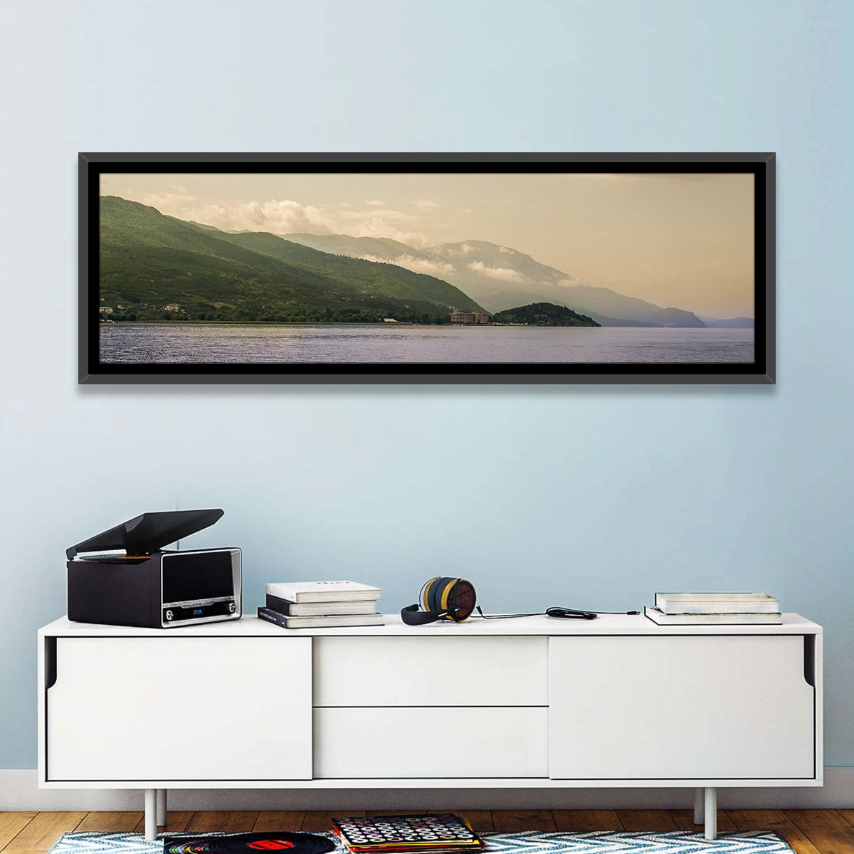 Ohrid Lakeshore Mountain View Wall Art