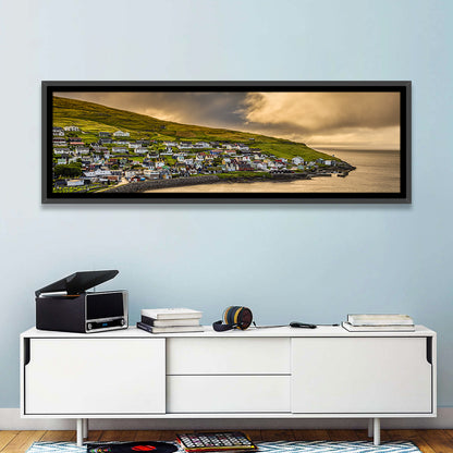 Coastal Village at Golden Hour Wall Art