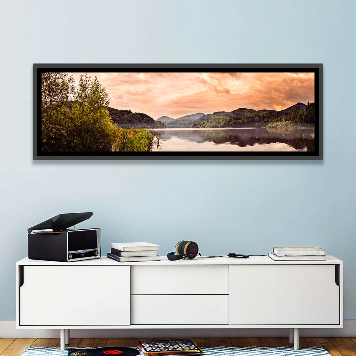 Cloudy Sky Over Lake Wall Art